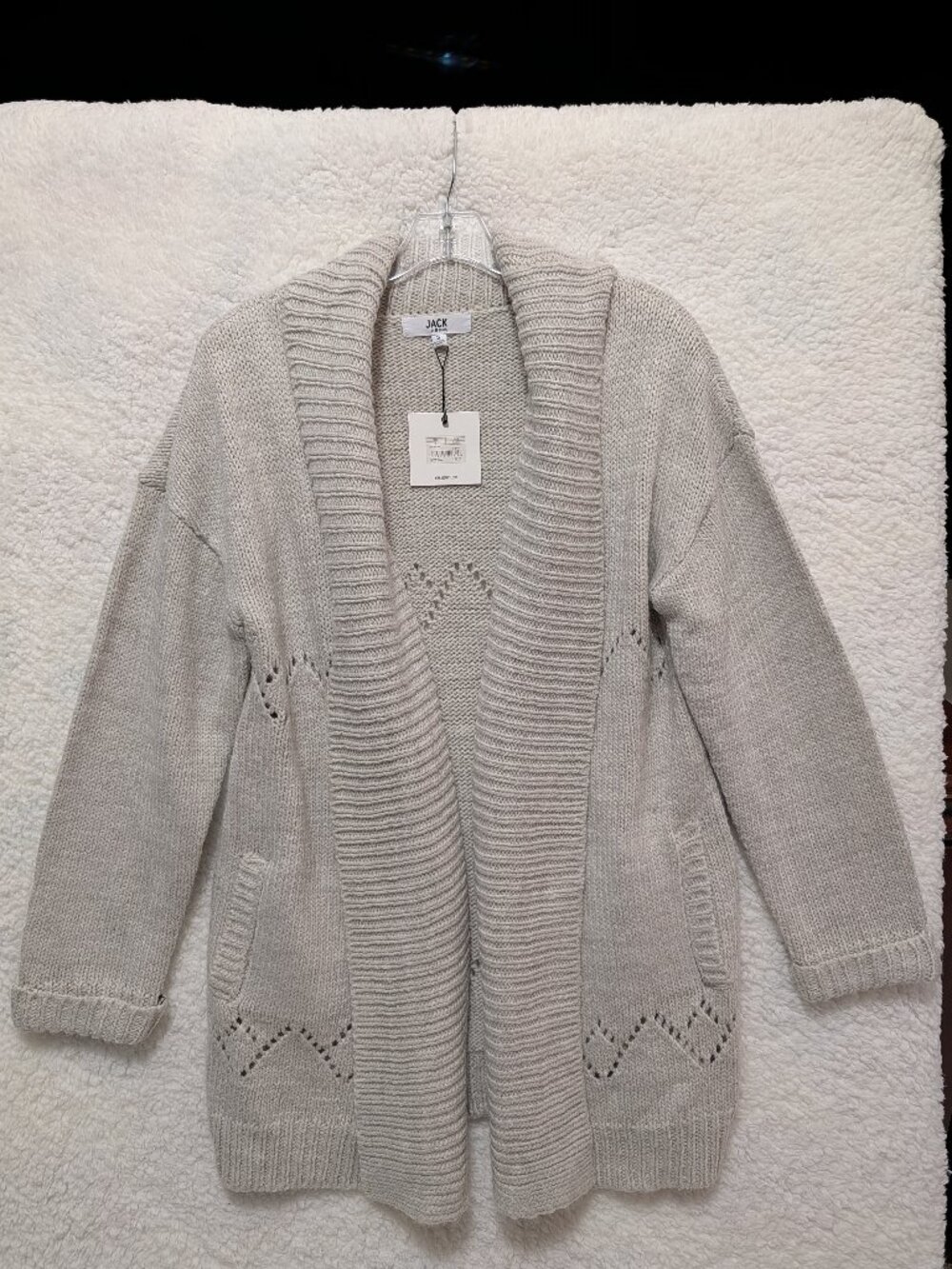 Jack by BB Dakota Womens Small Cardigan Sweater Oatmeal Shawl Collar NWT